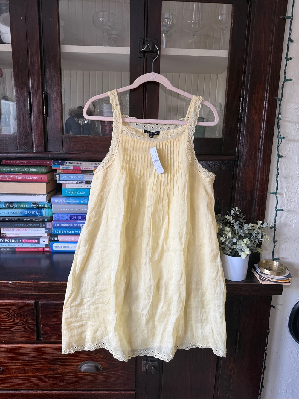 J. Crew Yellow Eyelet-Trim Sundress NWT